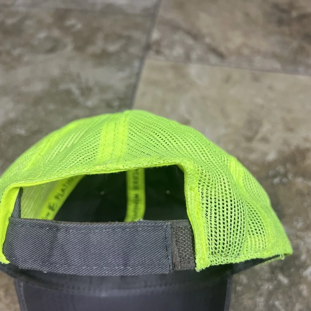Birdsong Peanuts Hat Mens Grey Neon Yellow Mesh Back‎ Trucker Farm Seed Cap